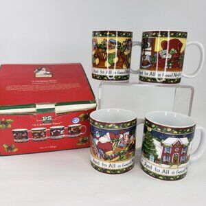Portmeirion Studios Susan Winget A Christmas Story Set 4 Coffee Mugs Cups w/ BOX